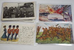 A collection of 155 WWI and Royal Navy postcards