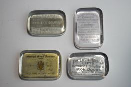 Four Edwardian rectangular glass advertising paperweights : Dixon's Double Diamond Port,