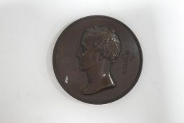A commemorative bronze medal for medicine, Sir Benjamin Brodie, by W.