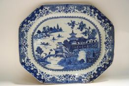 An 18th century Chinese Export porcelain meat dish, with eight sides,