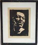 F.S. Ferguson Portrait lino cut signed lower right and dated 1931 20cm x 15.