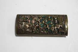 A 19th century brass and silver plated vesta case,