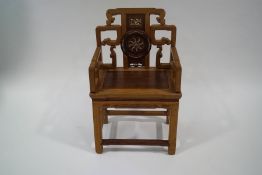 A Chinese chair with decorative bone inlay, circa 1920's,