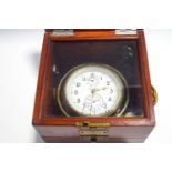 A Russian two day marine chronometer, with subsidiary and state of wind and seconds dial,