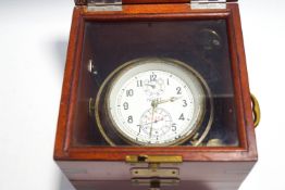 A Russian two day marine chronometer, with subsidiary and state of wind and seconds dial,