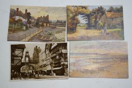A quantity of postcards, including WWI, Sweetheart, topographical,
