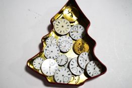 A collection of eighteen pocket watch and fob watch movements,