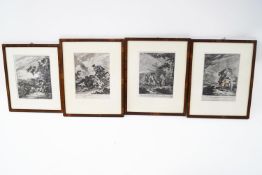A set of four falconry prints after the 18th century German and French originals,
