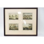 After Henry Alken (1785-1851) Game Shooting, a set of four (framed as one) Coloured engravings,