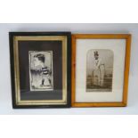 A pen and ink drawing of a rugby/football player, early 1900's Signed lower right 18.