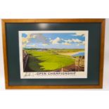 A poster for the 129th Open Championships, signed by Tiger Woods,