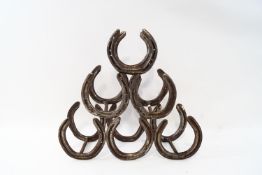 A horseshoe wine rack