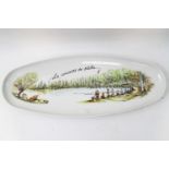 A porcelain Chauvigny plate showing fishing match 'Le Concours de Peche', 56.