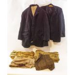 Two black hunting jackets from the Mendip Farmers Hunt, a tweed hunting jacket,