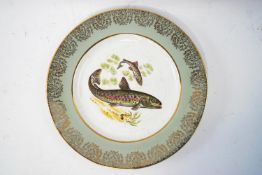 Two sets of eight fish plates and a platter