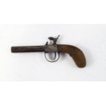 A 19th century box lock, single shot percussion Pistol,