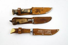 Three hunting knives,