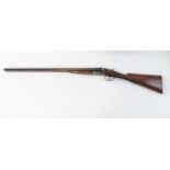 A 12 gauge, unknown maker, side x side extractor re-sleeved Shotgun,