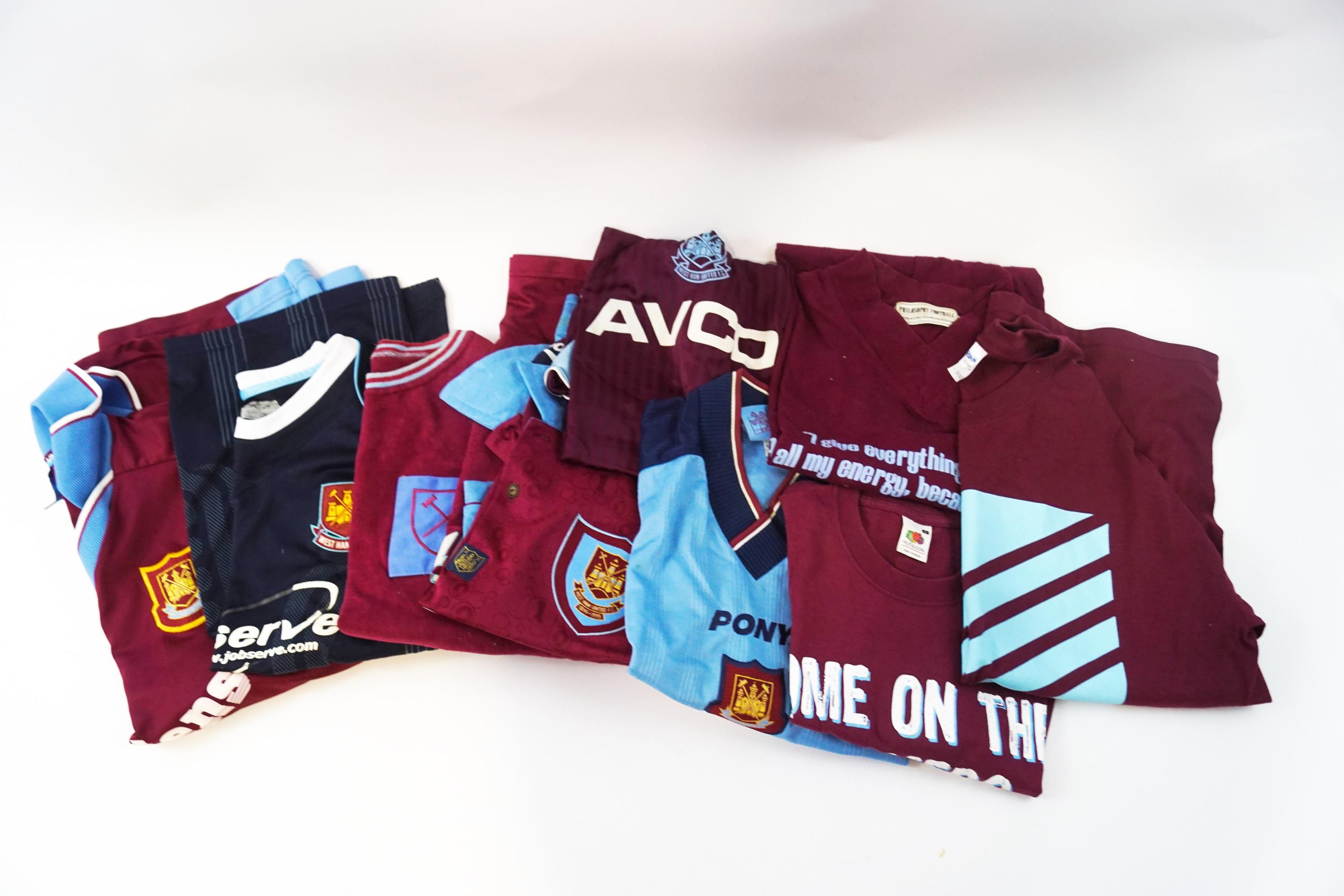 Six West Ham football shirts,