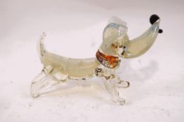 A Murano glass opalescent dog,