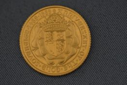 A half-Sovereign, struck in 1998 to celebrate 500 years of the Sovereign coin,