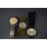 A collection of three gentlemens' vintage mechanical wrist watches, Cyma,