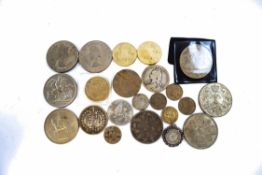 A small quantity of coins,