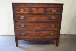 A 19th century mahogany chest of three short over three long,
