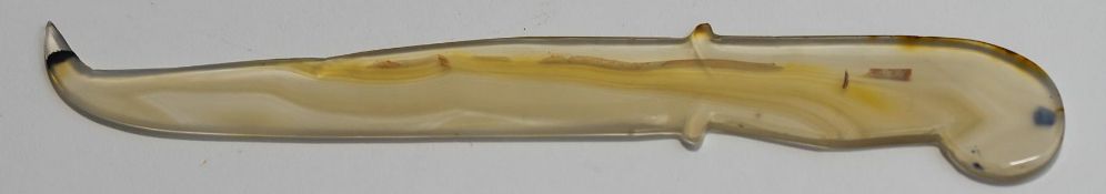 An Indian agate paper knife,