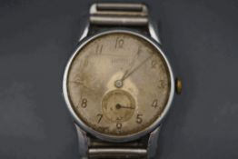 Tudor, a gentleman's chrome plated cased manual wind wrist watch,