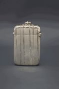 A late Victorian silver vesta case, Birmingham 1894, with reeded decoration,
