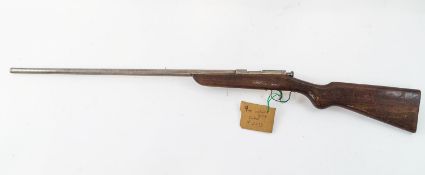 A Webley Scott 9mm single shot bolt action Shotgun, 24 1/2" barrel,