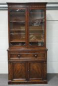 A Victorian secretaire mahogany bookcase,