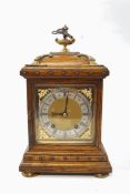 A Victorian oak cased mantel clock, with German movement by Winterhalder & Hoffmeier,