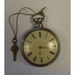 A silver pair cased pocket watch, outer and inner cases hallmarked for Birmingham 1837,