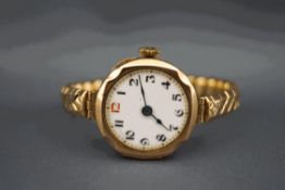 A 9 carat gold lady's wristwatch,