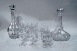Nine Royal Doulton crystal drinking glasses,