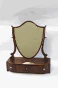 A 19th century mahogany shield shape dressing table mirror,