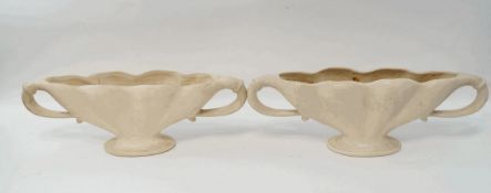 A pair of large Fulham Pottery two handled vases, impressed marks,
