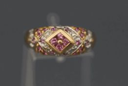 A 9 carat gold stone set ring, finger size N1/2, 2.