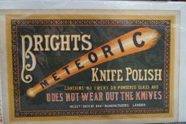 An early 20th century printed paper advertising sign for Brights Knife Polish, 24.