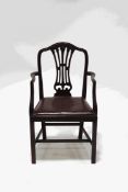 A 19th century mahogany elbow chair,