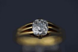 An 18 carat gold single stone diamond ring, Chester 1939,