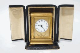 A French miniature brass carriage clock, made for the Australian market,