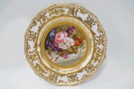 A late 19th century Derby plate, painted by Harry Simpson Hancock,