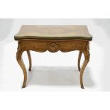 A 19th century Louis XVI style walnut and kingwood crossbanded marquetry card table,