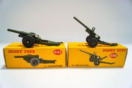 A Dinky 693 7.2 Howitzer boxed and a 692 5.