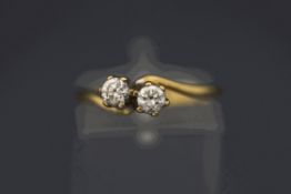 A diamond single stone 9 carat gold ring, the brilliant cut of approximately 0.
