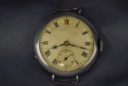 A silver wrist watch, London 1926 import mark,