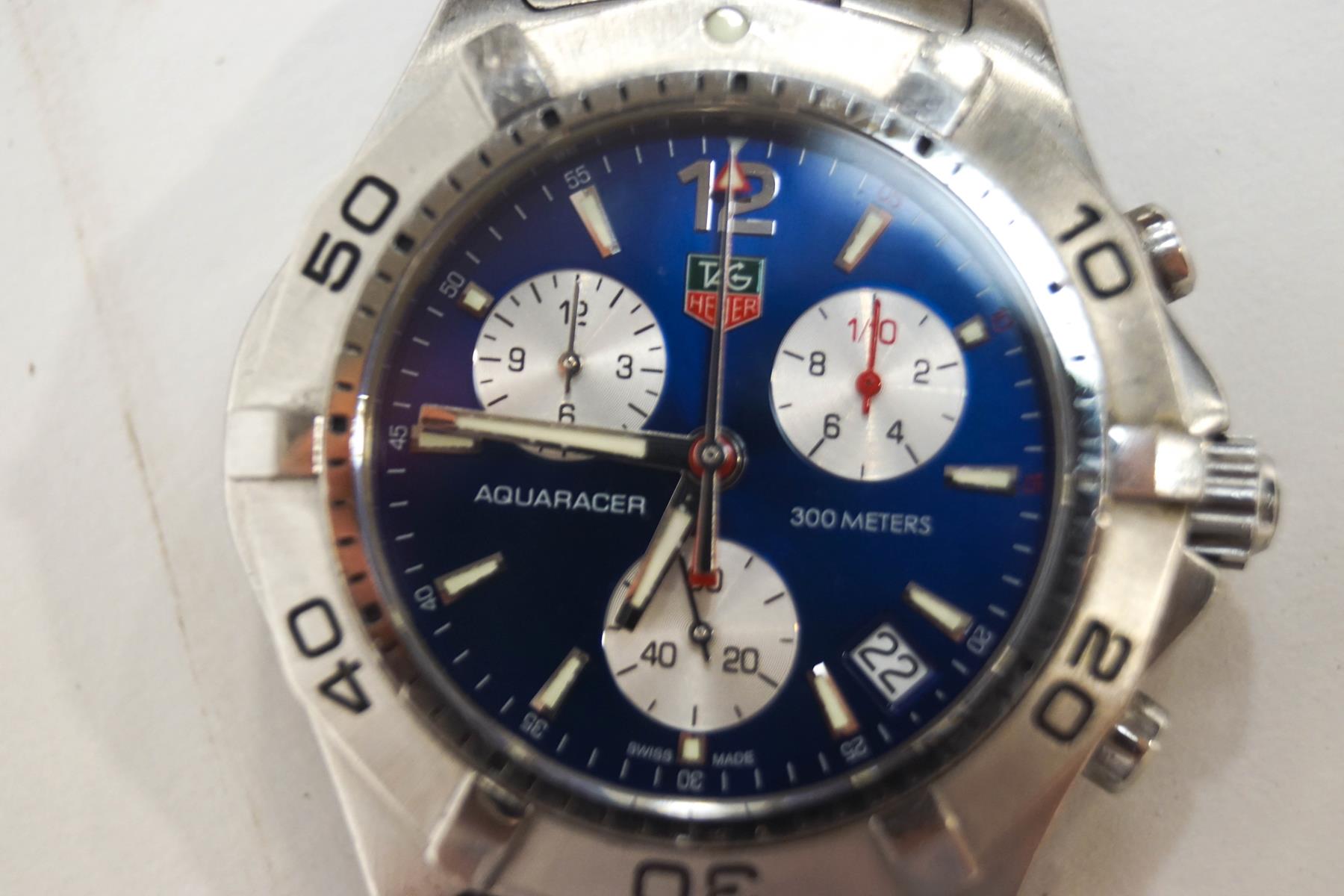 Tag Heuer, 300M Aquaracer gentleman's stainless steel chronograph bracelet watch, - Image 5 of 5